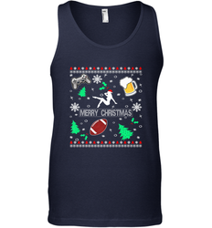 NFL Girls Video Game Beer And Football Really Ugly Christmas Men's Tank Top