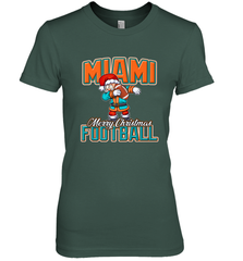NFL Miami Christmas Dabbing Santa Playing Miami Football Women's Premium T-Shirt Women's Premium T-Shirt - jonhlittlestore88