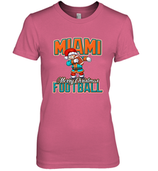 NFL Miami Christmas Dabbing Santa Playing Miami Football Women's Premium T-Shirt Women's Premium T-Shirt - jonhlittlestore88