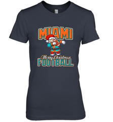 NFL Miami Christmas Dabbing Santa Playing Miami Football Women's Premium T-Shirt Women's Premium T-Shirt - jonhlittlestore88