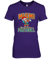 NFL Miami Christmas Dabbing Santa Playing Miami Football Women's Premium T-Shirt Women's Premium T-Shirt - jonhlittlestore88