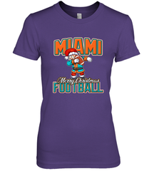 NFL Miami Christmas Dabbing Santa Playing Miami Football Women's Premium T-Shirt Women's Premium T-Shirt - jonhlittlestore88