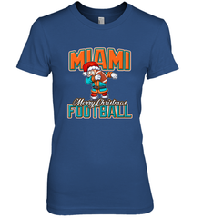 NFL Miami Christmas Dabbing Santa Playing Miami Football Women's Premium T-Shirt Women's Premium T-Shirt - jonhlittlestore88