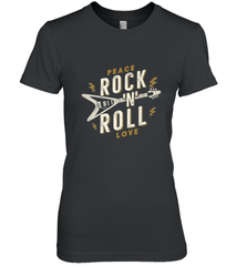 Peace Rock and Roll Love Music Guitar Retro Hippie Women's Premium T-Shirt Women's Premium T-Shirt - jonhlittlestore88