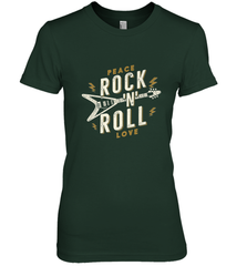 Peace Rock and Roll Love Music Guitar Retro Hippie Women's Premium T-Shirt Women's Premium T-Shirt - jonhlittlestore88