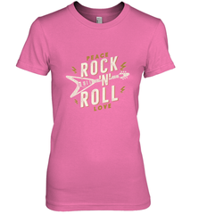 Peace Rock and Roll Love Music Guitar Retro Hippie Women's Premium T-Shirt Women's Premium T-Shirt - jonhlittlestore88