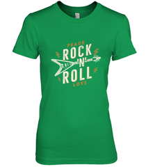 Peace Rock and Roll Love Music Guitar Retro Hippie Women's Premium T-Shirt Women's Premium T-Shirt - jonhlittlestore88