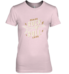 Peace Rock and Roll Love Music Guitar Retro Hippie Women's Premium T-Shirt Women's Premium T-Shirt - jonhlittlestore88
