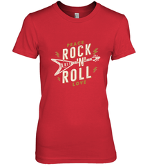 Peace Rock and Roll Love Music Guitar Retro Hippie Women's Premium T-Shirt Women's Premium T-Shirt - jonhlittlestore88