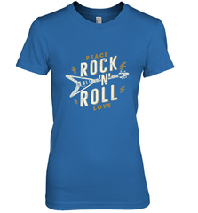 Peace Rock and Roll Love Music Guitar Retro Hippie Women's Premium T-Shirt Women's Premium T-Shirt - jonhlittlestore88