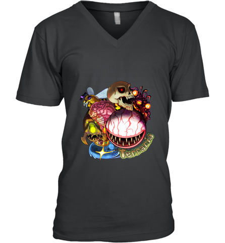 Terraria_ Boss Rush Men's V-Neck Men's V-Neck / Black / S Men's V-Neck - jonhlittlestore88