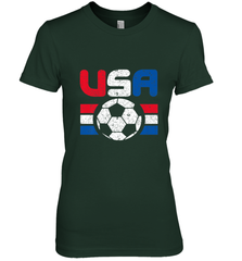 Distressed Red, White and Blue Soccer Flag Shirts of the USA Women's Premium T-Shirt Women's Premium T-Shirt - jonhlittlestore88