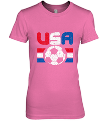 Distressed Red, White and Blue Soccer Flag Shirts of the USA Women's Premium T-Shirt Women's Premium T-Shirt - jonhlittlestore88