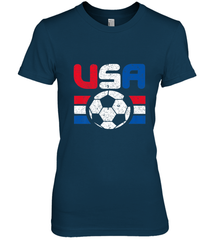 Distressed Red, White and Blue Soccer Flag Shirts of the USA Women's Premium T-Shirt Women's Premium T-Shirt - jonhlittlestore88