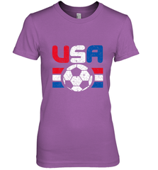 Distressed Red, White and Blue Soccer Flag Shirts of the USA Women's Premium T-Shirt Women's Premium T-Shirt - jonhlittlestore88
