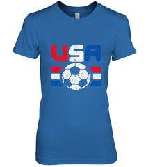 Distressed Red, White and Blue Soccer Flag Shirts of the USA Women's Premium T-Shirt Women's Premium T-Shirt - jonhlittlestore88