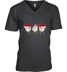Three Baseball Balls Christmas Gift Santa Xmas lights Snow Men's V-Neck Men's V-Neck - jonhlittlestore88