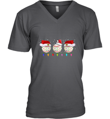 Three Baseball Balls Christmas Gift Santa Xmas lights Snow Men's V-Neck Men's V-Neck - jonhlittlestore88