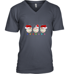 Three Baseball Balls Christmas Gift Santa Xmas lights Snow Men's V-Neck Men's V-Neck - jonhlittlestore88