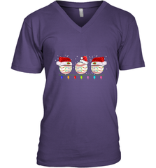 Three Baseball Balls Christmas Gift Santa Xmas lights Snow Men's V-Neck Men's V-Neck - jonhlittlestore88