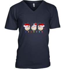 Three Baseball Balls Christmas Gift Santa Xmas lights Snow Men's V-Neck Men's V-Neck - jonhlittlestore88