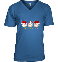 Three Baseball Balls Christmas Gift Santa Xmas lights Snow Men's V-Neck Men's V-Neck - jonhlittlestore88