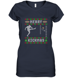 NFL Mens Funny Ugly Christmas Football Sport Team Kicker Gift Women's V-Neck T-Shirt