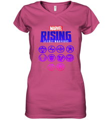 Marvel Rising Secret Warriors Hero Emblem Logo Women's V-Neck T-Shirt Women's V-Neck T-Shirt - jonhlittlestore88
