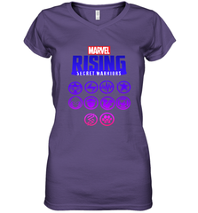 Marvel Rising Secret Warriors Hero Emblem Logo Women's V-Neck T-Shirt Women's V-Neck T-Shirt - jonhlittlestore88