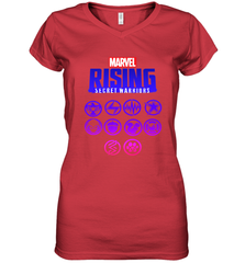 Marvel Rising Secret Warriors Hero Emblem Logo Women's V-Neck T-Shirt Women's V-Neck T-Shirt - jonhlittlestore88