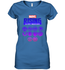 Marvel Rising Secret Warriors Hero Emblem Logo Women's V-Neck T-Shirt Women's V-Neck T-Shirt - jonhlittlestore88