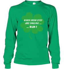 When Irish eyes are smiling Run Lucky St Patricks Day Shirt Long Sleeve T-Shirt Long Sleeve T-Shirt - jonhlittlestore88