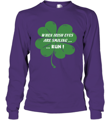 When Irish eyes are smiling Run Lucky St Patricks Day Shirt Long Sleeve T-Shirt Long Sleeve T-Shirt - jonhlittlestore88