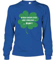 When Irish eyes are smiling Run Lucky St Patricks Day Shirt Long Sleeve T-Shirt Long Sleeve T-Shirt - jonhlittlestore88