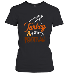 Turkey And Football Thanksgiving Day Football Fan Holiday Women's T-Shirt Women's T-Shirt - jonhlittlestore88