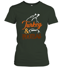 Turkey And Football Thanksgiving Day Football Fan Holiday Women's T-Shirt Women's T-Shirt - jonhlittlestore88