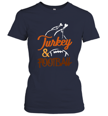 Turkey And Football Thanksgiving Day Football Fan Holiday Women's T-Shirt Women's T-Shirt - jonhlittlestore88