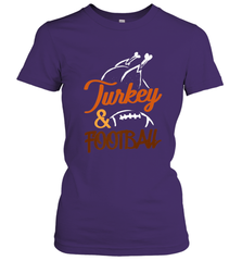 Turkey And Football Thanksgiving Day Football Fan Holiday Women's T-Shirt Women's T-Shirt - jonhlittlestore88