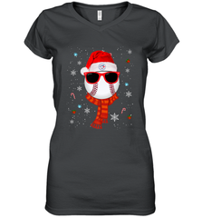 Toronto Blue Jays LogoChristmas Baseball Player Glasses Santa Hat Pajama Gift Women's V-Neck T-Shirt Women's V-Neck T-Shirt - jonhlittlestore88