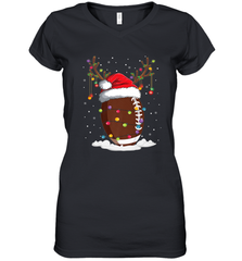 NFL Christmas Football Reindeer Funny Santa Hat Xmas Kids Gift Women's V-Neck T-Shirt Women's V-Neck T-Shirt - jonhlittlestore88
