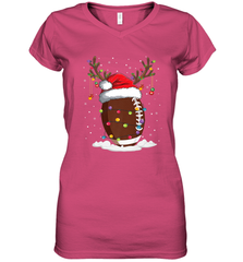 NFL Christmas Football Reindeer Funny Santa Hat Xmas Kids Gift Women's V-Neck T-Shirt Women's V-Neck T-Shirt - jonhlittlestore88