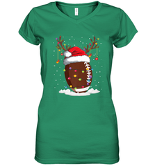 NFL Christmas Football Reindeer Funny Santa Hat Xmas Kids Gift Women's V-Neck T-Shirt Women's V-Neck T-Shirt - jonhlittlestore88