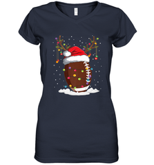 NFL Christmas Football Reindeer Funny Santa Hat Xmas Kids Gift Women's V-Neck T-Shirt Women's V-Neck T-Shirt - jonhlittlestore88
