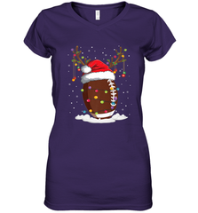 NFL Christmas Football Reindeer Funny Santa Hat Xmas Kids Gift Women's V-Neck T-Shirt Women's V-Neck T-Shirt - jonhlittlestore88
