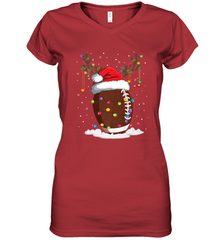 NFL Christmas Football Reindeer Funny Santa Hat Xmas Kids Gift Women's V-Neck T-Shirt Women's V-Neck T-Shirt - jonhlittlestore88