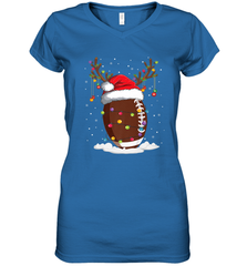 NFL Christmas Football Reindeer Funny Santa Hat Xmas Kids Gift Women's V-Neck T-Shirt Women's V-Neck T-Shirt - jonhlittlestore88