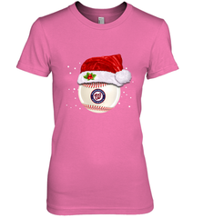 Washington Nationals Logo Baseball Ball Christmas Santa Hat Xmas Sport Funny Snow Women's Premium T-Shirt Women's Premium T-Shirt - jonhlittlestore88