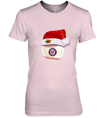 Washington Nationals Logo Baseball Ball Christmas Santa Hat Xmas Sport Funny Snow Women's Premium T-Shirt Women's Premium T-Shirt - jonhlittlestore88