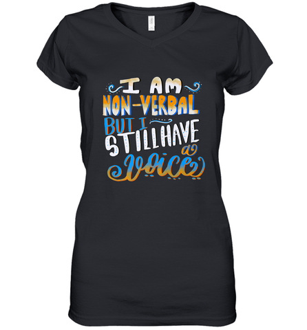 Special Needs NonVerbal Autism Awesome Women's V-Neck T-Shirt Women's V-Neck T-Shirt / Black / S Women's V-Neck T-Shirt - jonhlittlestore88