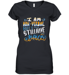 Special Needs NonVerbal Autism Awesome Women's V-Neck T-Shirt Women's V-Neck T-Shirt - jonhlittlestore88